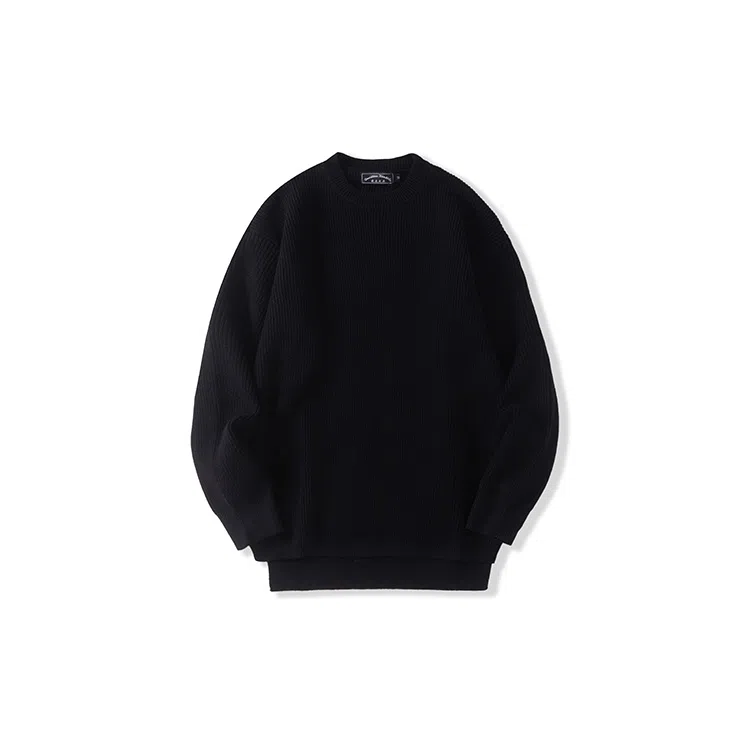 我是大卫 纯色简约慵懒感韩版宽松休闲长袖针织衫 男女同款