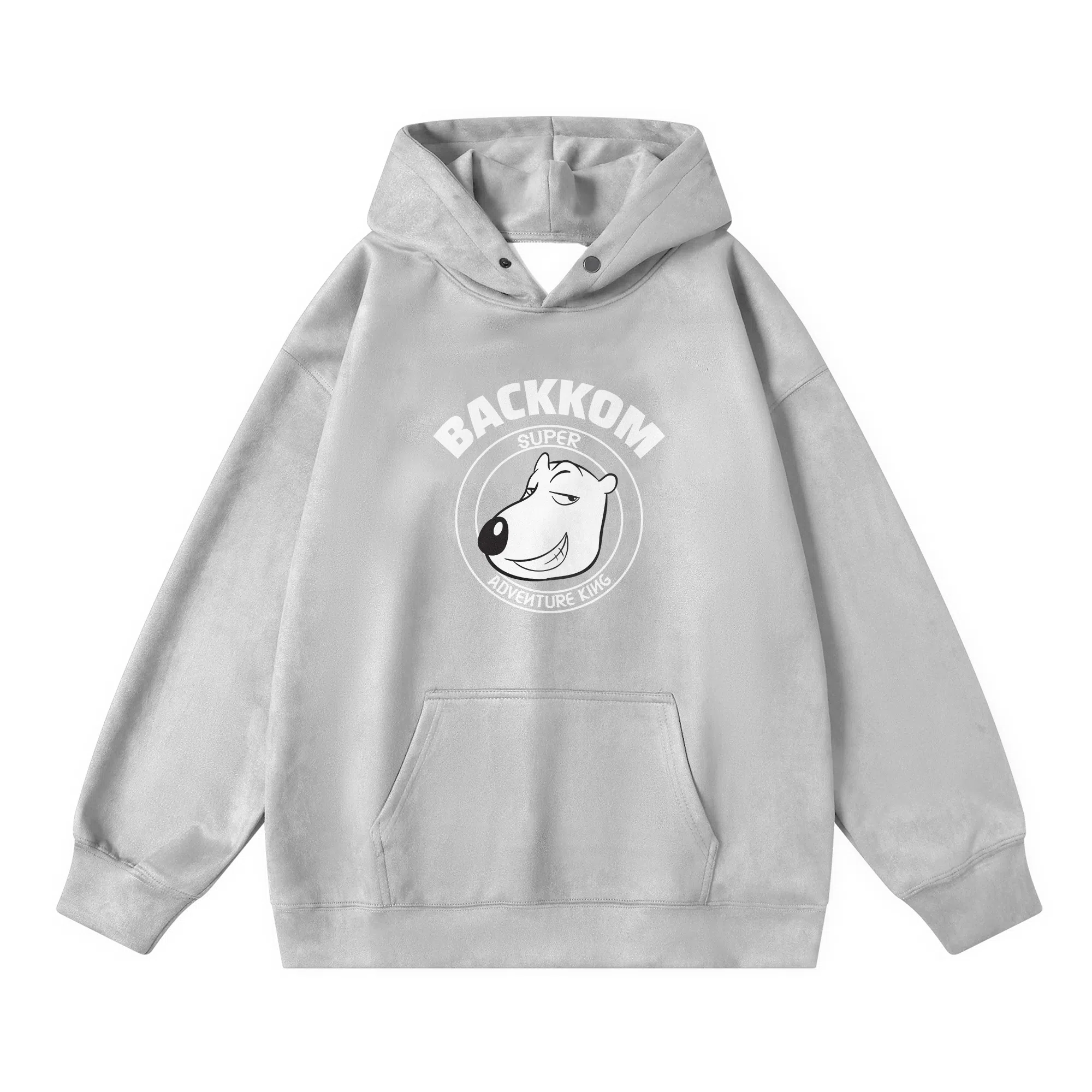 大卫贝肯 美式复古搞怪倒霉熊字母印花休闲百搭落肩套头长袖连帽卫衣 男女同款