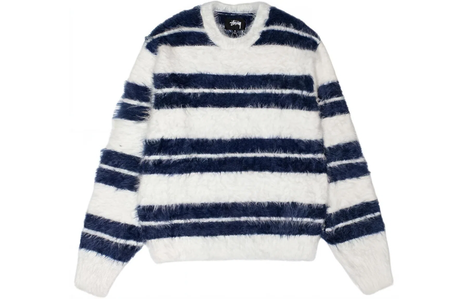 Stussy SS24 Fuzzy Stripe Crewneck Sweater