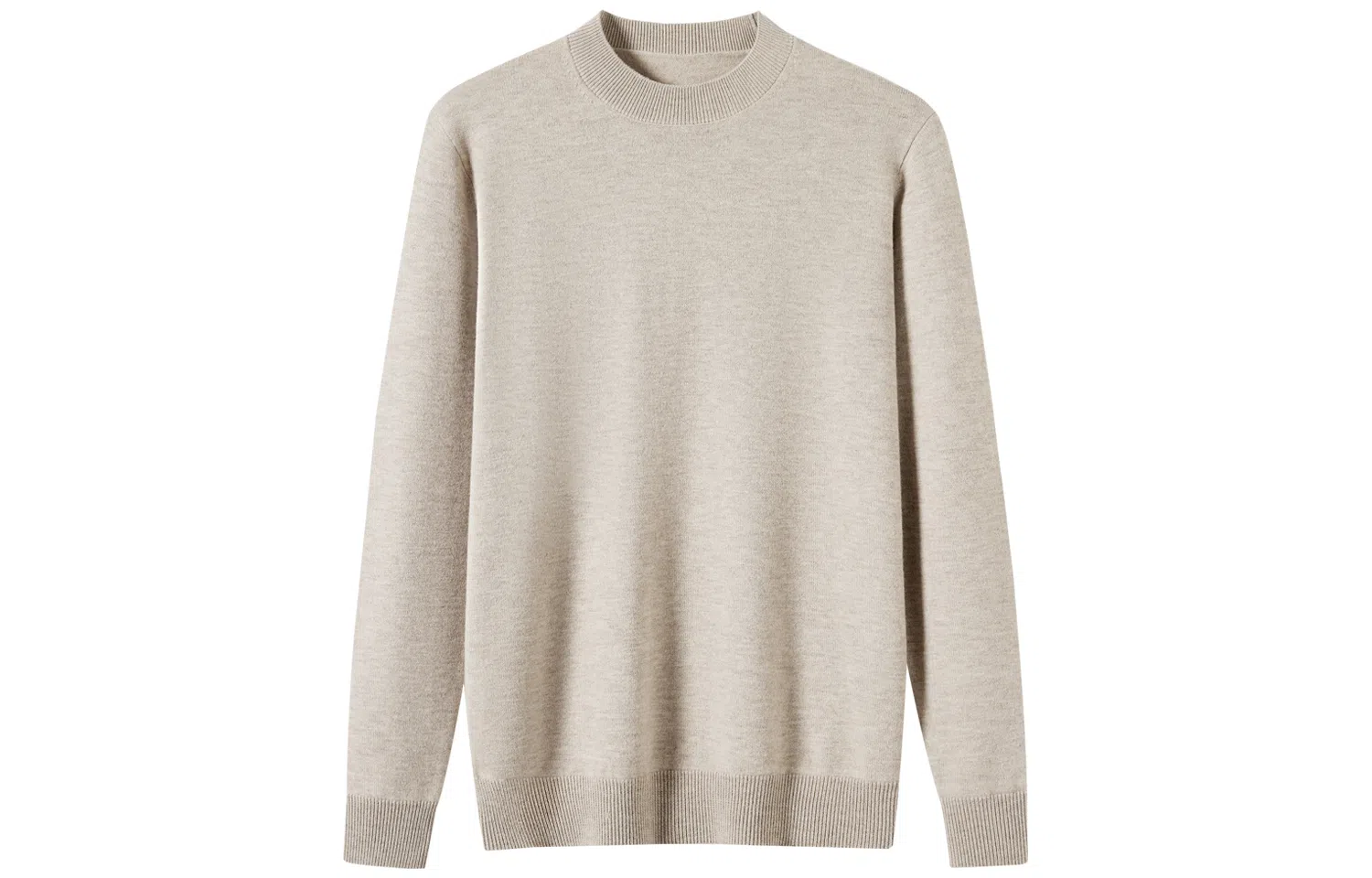 恒源祥 厚款半高领纯色针织毛衣 男款