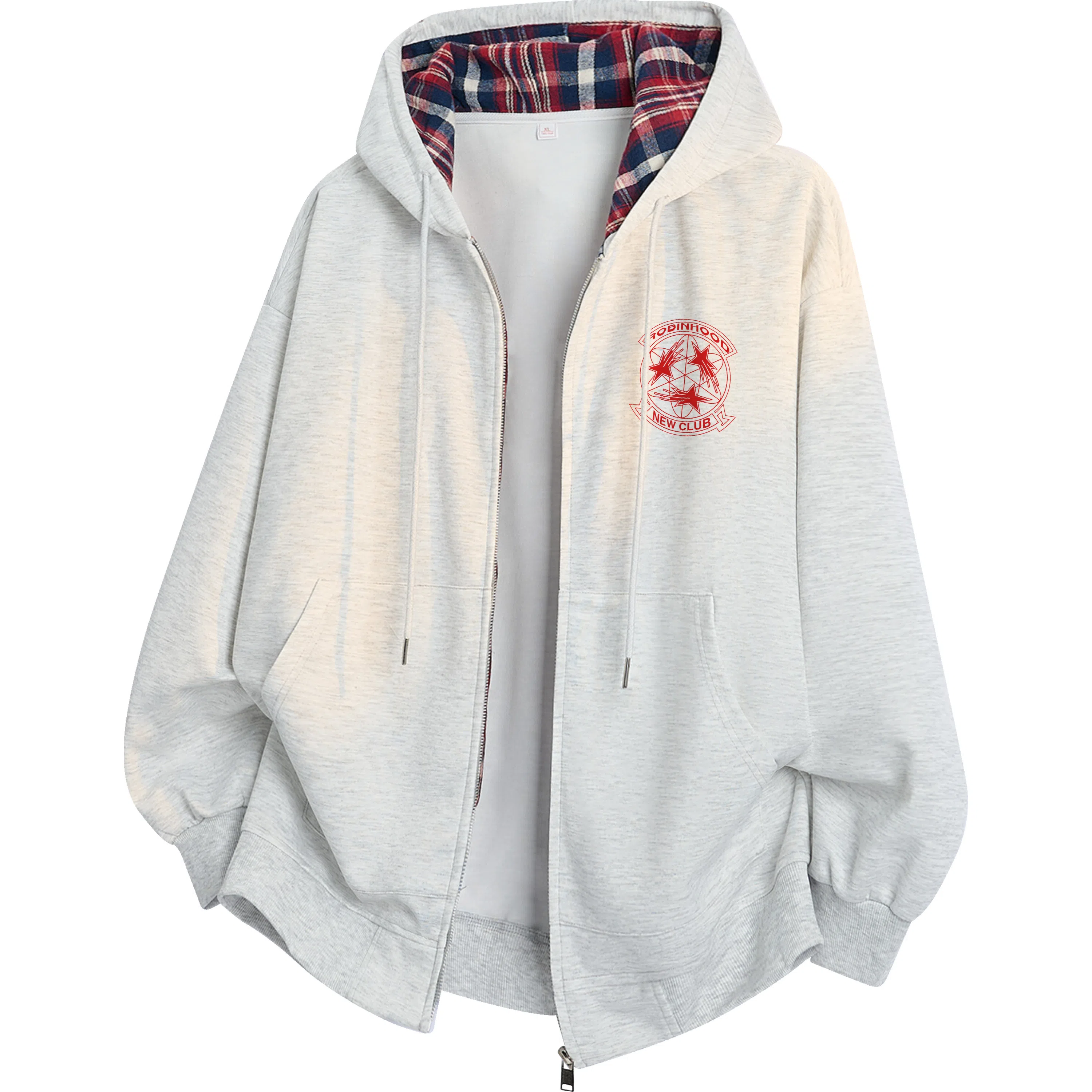 ROBINHOOD Logo Plaid Hoodie