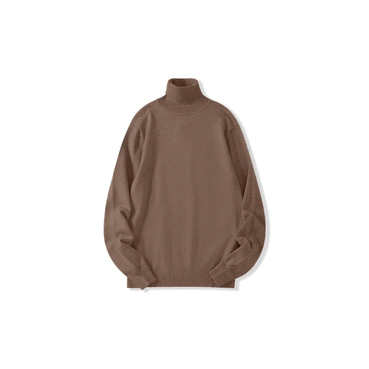 我是大卫 纯色高领宽松休闲百搭针织衫 男女同款