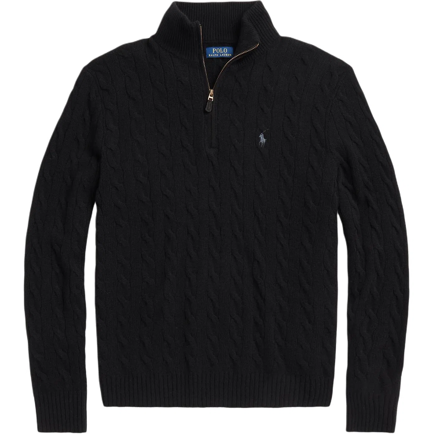 Polo Ralph Lauren Half-Zip Cable Knit Sweater Black