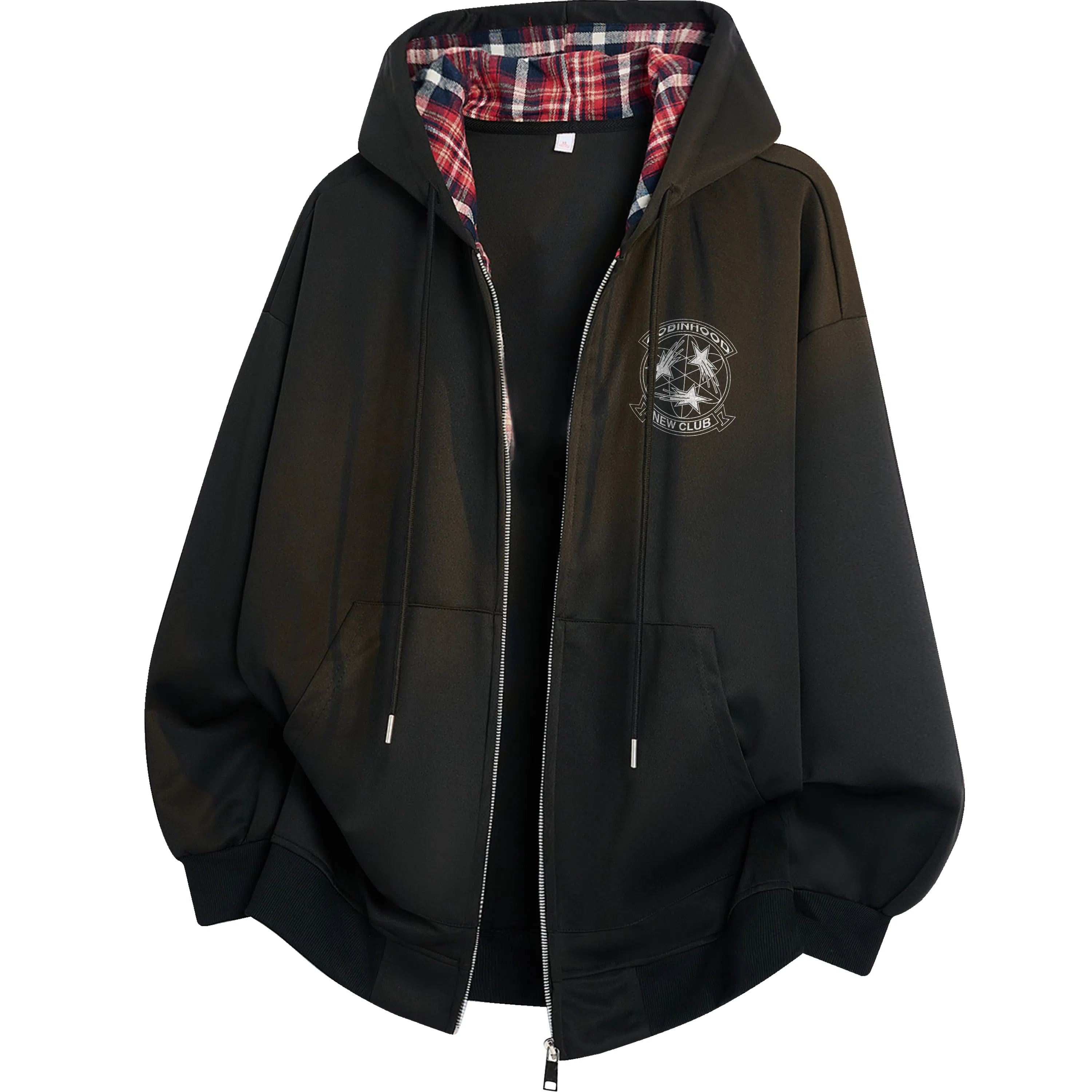 ROBINHOOD Logo Plaid Hoodie