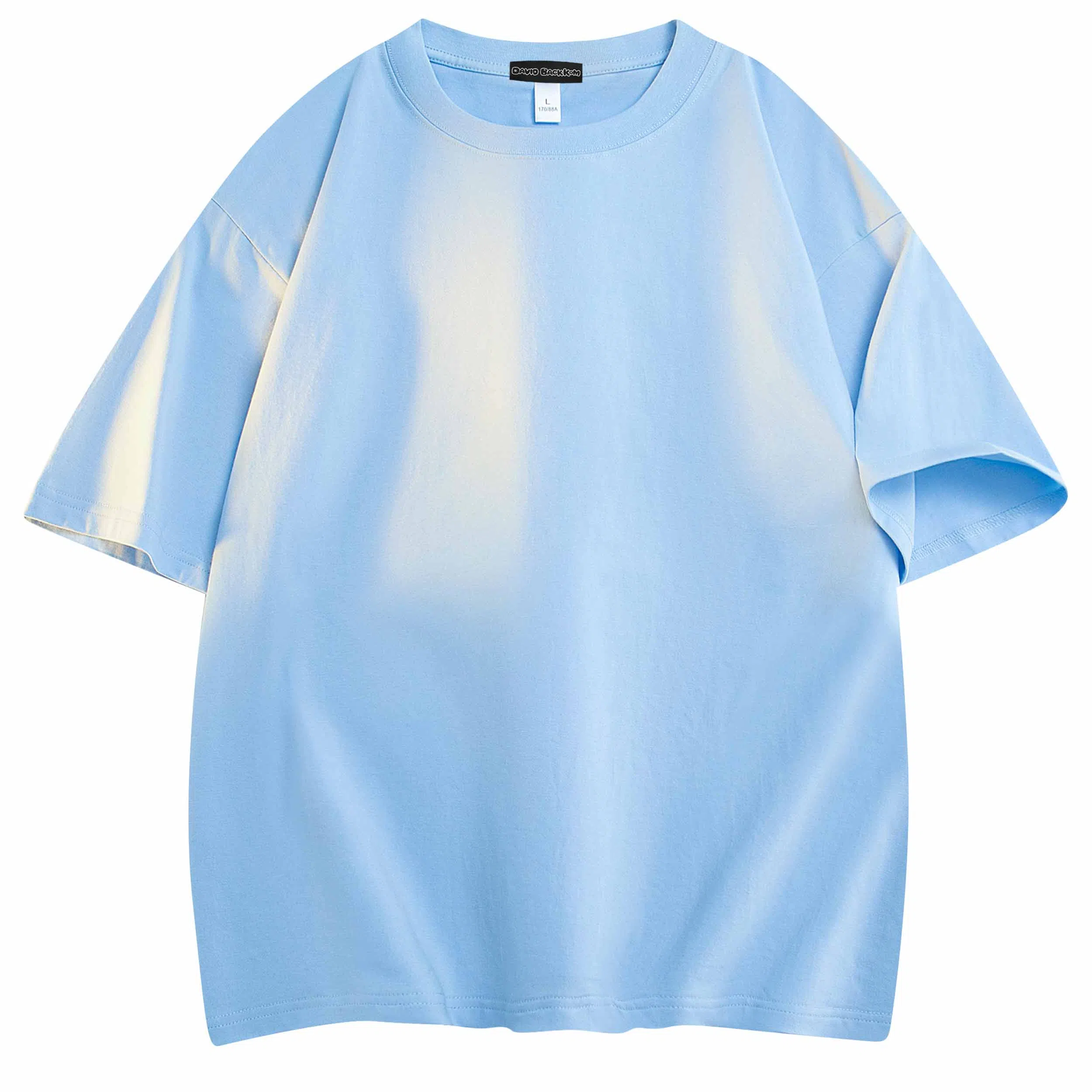 大卫贝肯 纯色宽松适中圆领短袖打底衣 男女同款