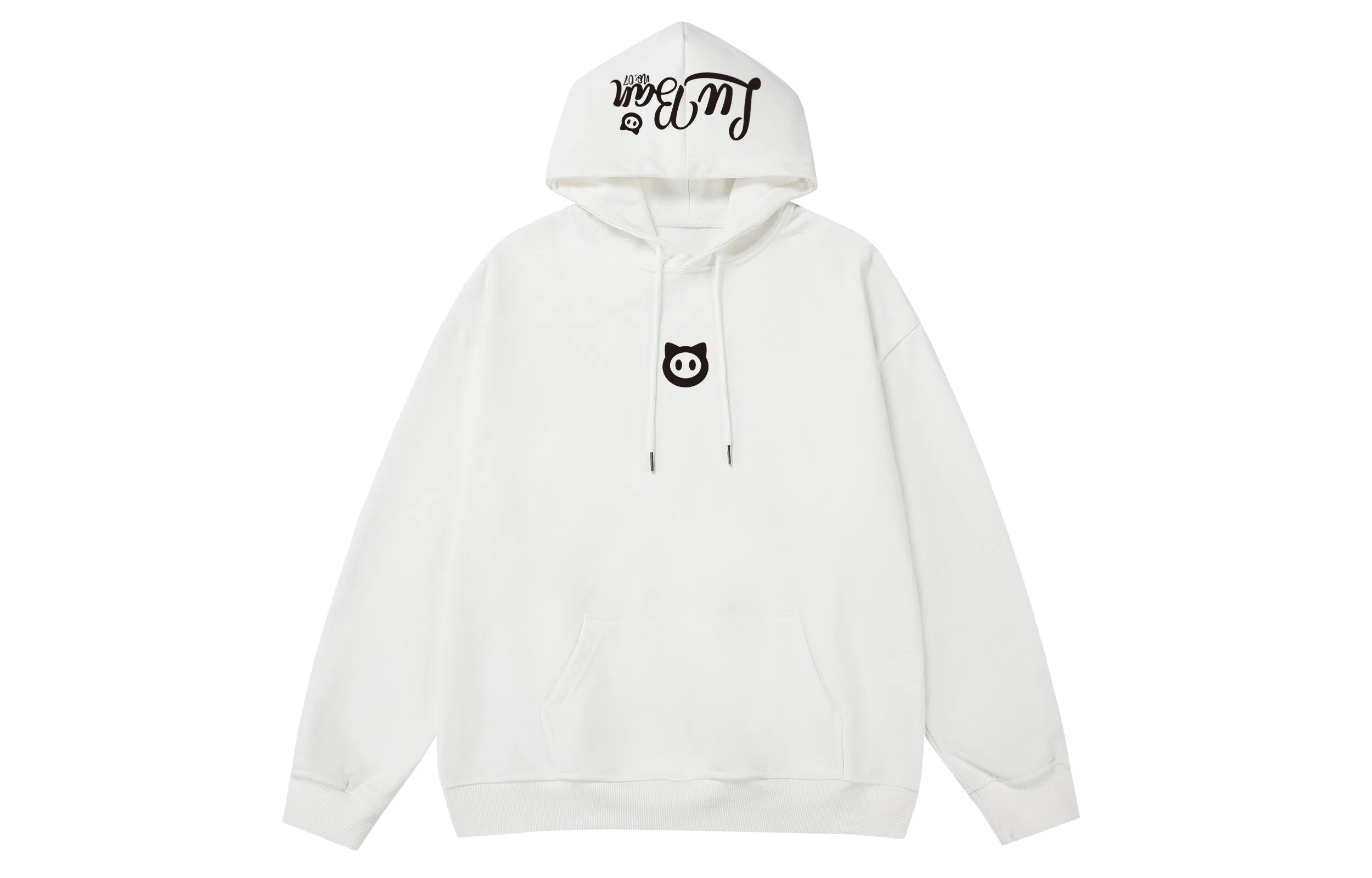 王者荣耀 鲁班七号星空梦想款 趣味字母印花加绒加厚保暖落肩长袖休闲宽松连帽卫衣 男女同款