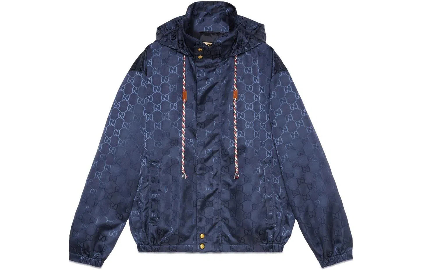 GUCCI FW22 Logo Jacquard Hoodie Blue