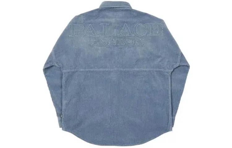 PALACE Washed Drop Shoulder Cord Shirt Dusty Blue FW21