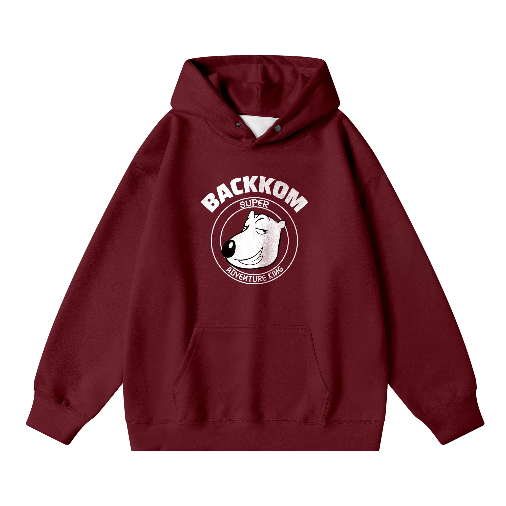 大卫贝肯 美式复古搞怪倒霉熊字母印花休闲百搭落肩套头长袖连帽卫衣 男女同款