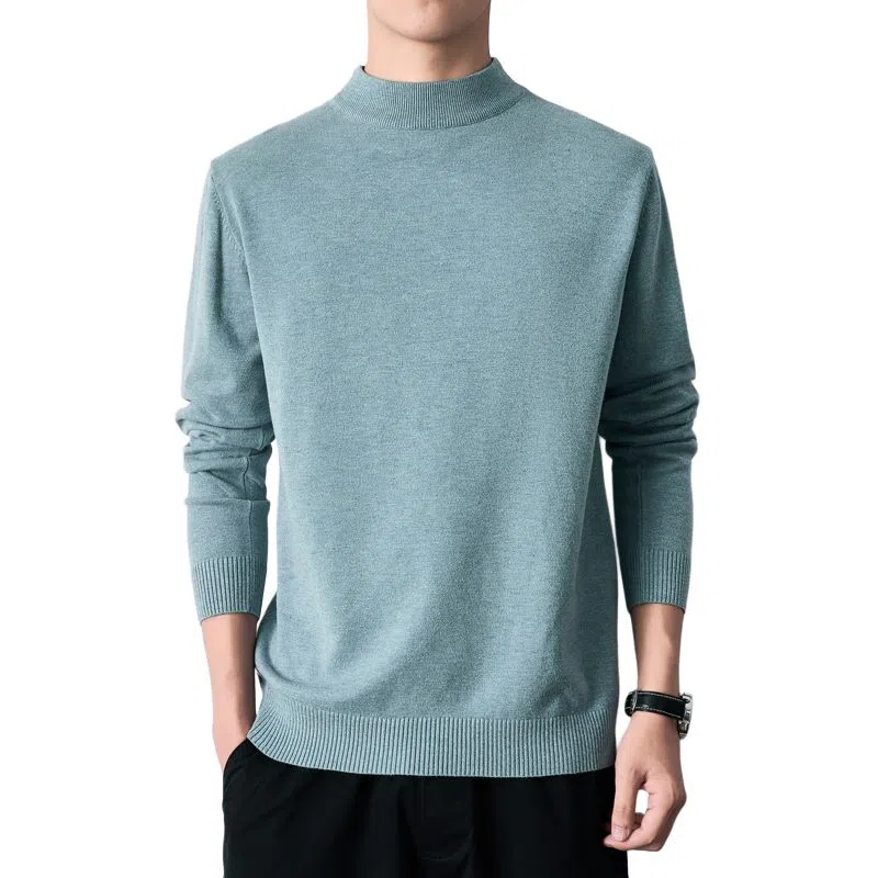 【dme】 基础款时尚百搭针织打底衫纯色高级感宽松半高领毛衣 男款