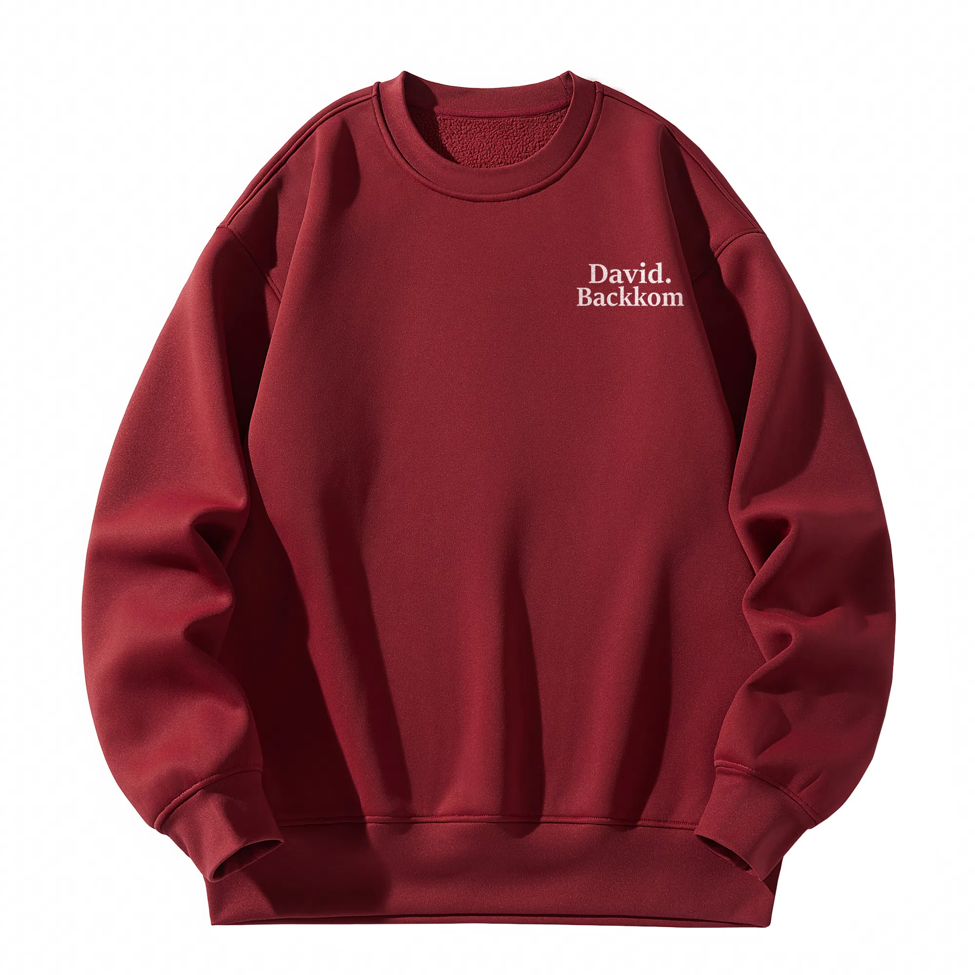 大卫贝肯 美式复古简约宽松休闲圆领长袖卫衣 男女同款 西瓜粉