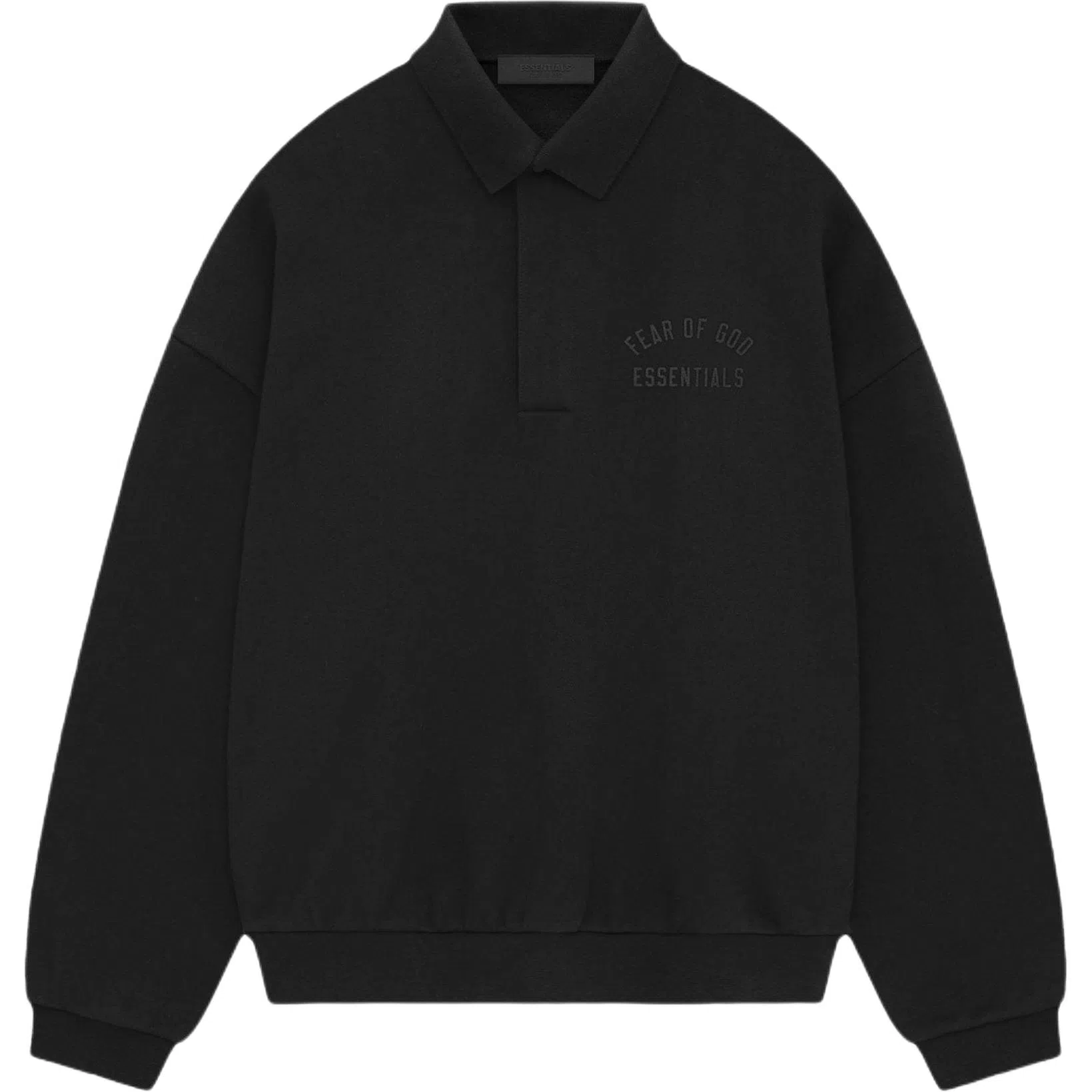 Fear of God Essentials Fleece Polo Obsidian Black
