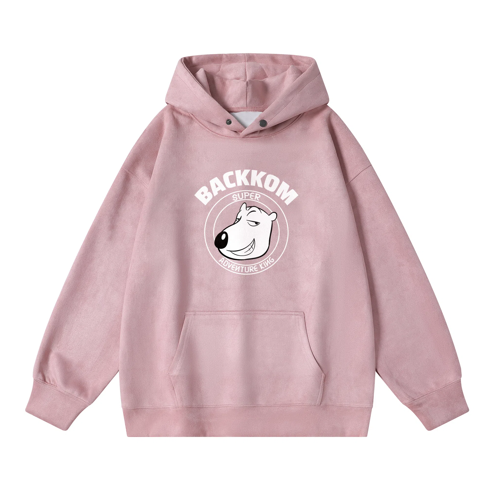 大卫贝肯 美式复古搞怪倒霉熊字母印花休闲百搭落肩套头长袖连帽卫衣 男女同款