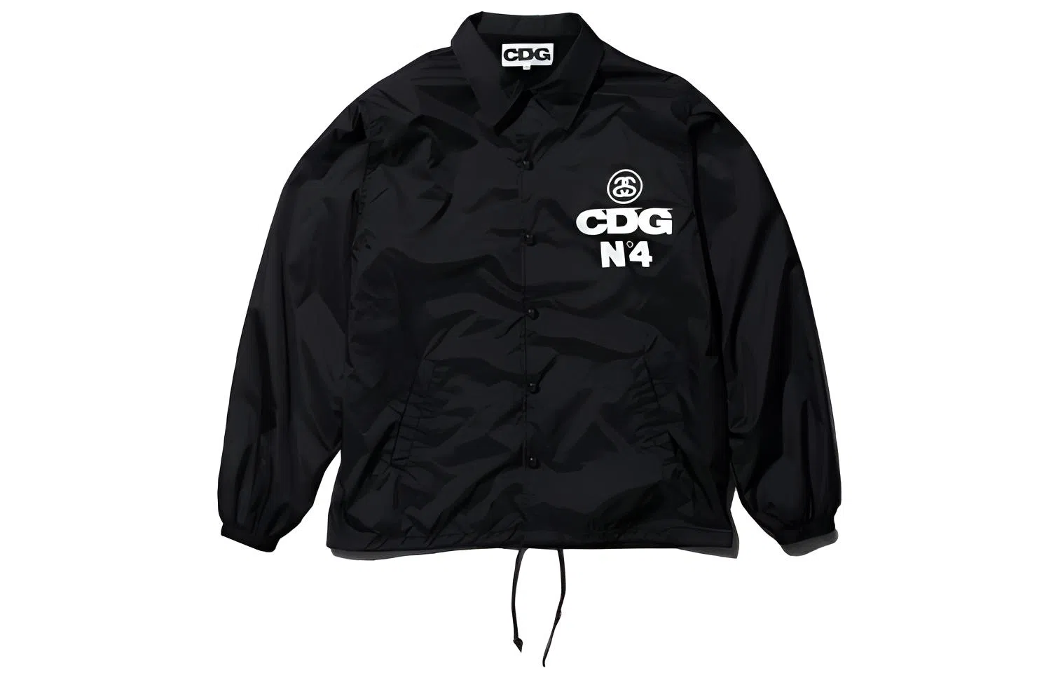 CDG x Stussy Logo Zip Jacket Black
