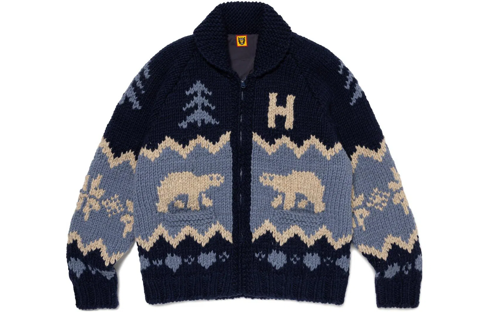 HUMAN MADE FW23 Polar Bear Zip Sweater