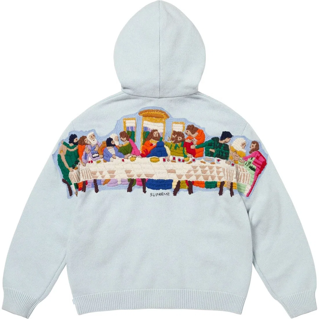 Supreme SS25 Last Supper Embroidered Zip Up Hooded Sweater