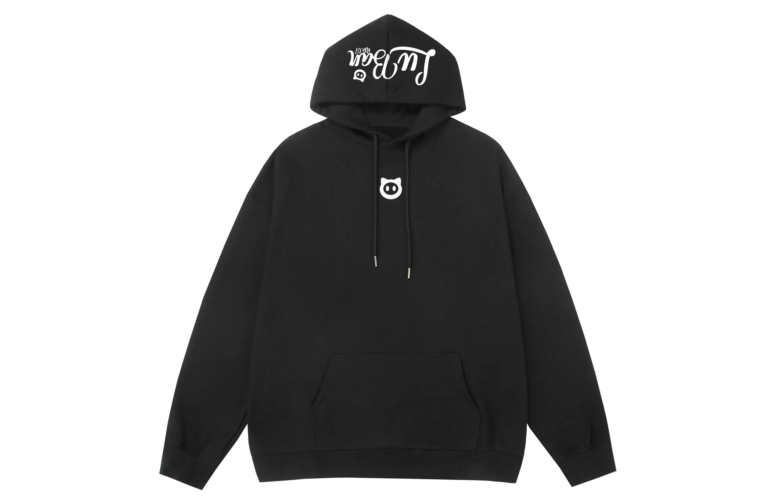 王者荣耀 鲁班七号星空梦想款 趣味字母印花加绒加厚保暖落肩长袖休闲宽松连帽卫衣 男女同款