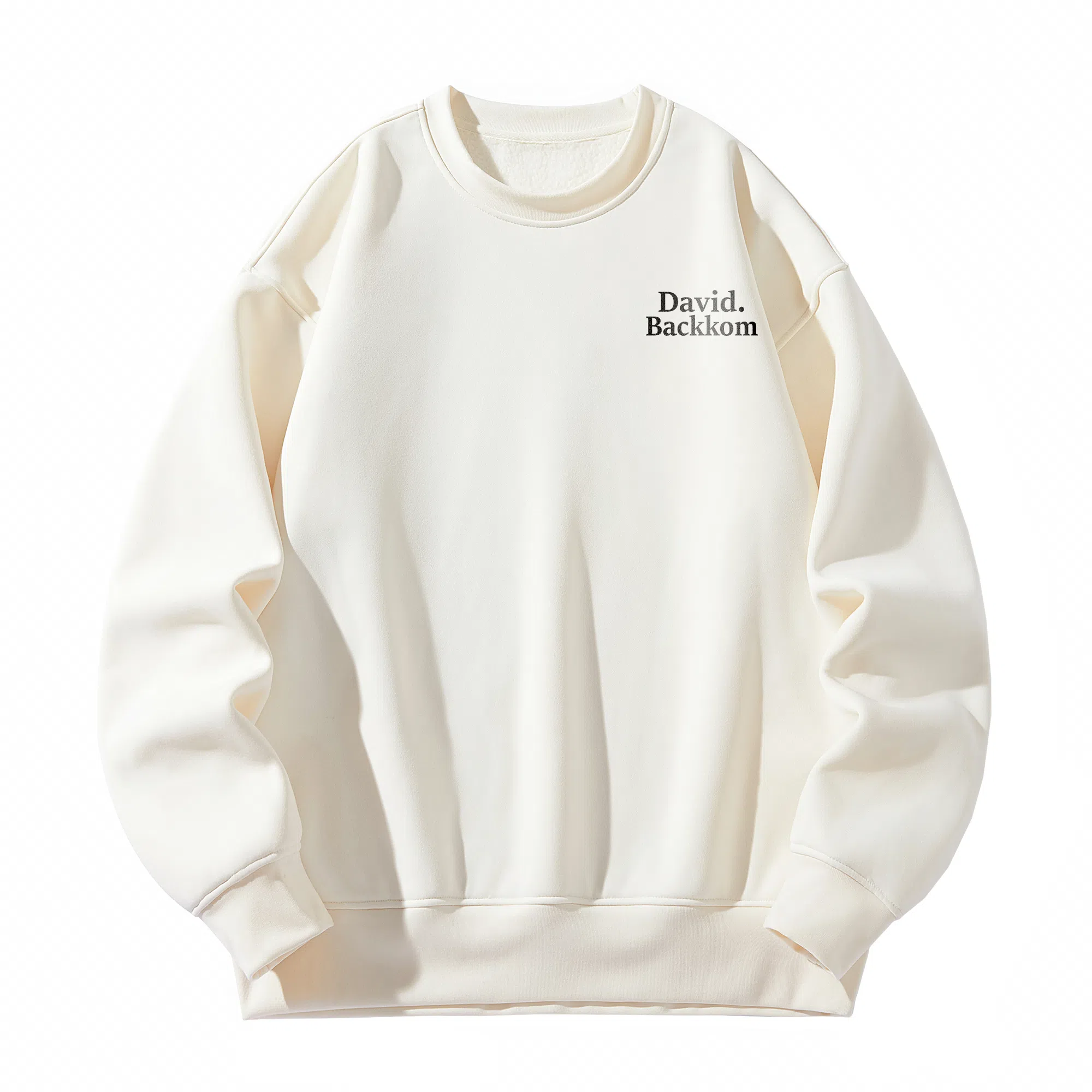 大卫贝肯 美式复古简约宽松休闲圆领长袖卫衣 男女同款 西瓜粉