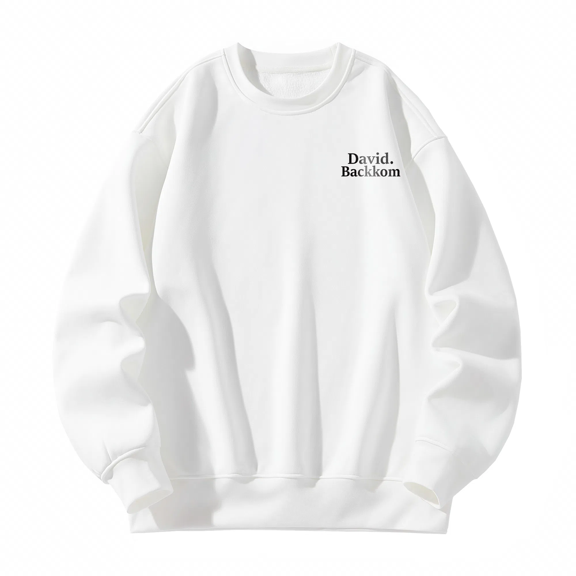 大卫贝肯 美式复古简约宽松休闲圆领长袖卫衣 男女同款 西瓜粉