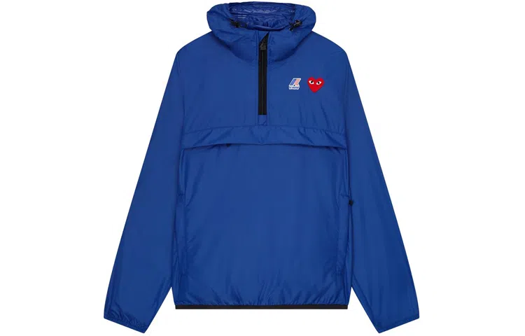 CDG Play x K-Way Half Zip Jacket Blue