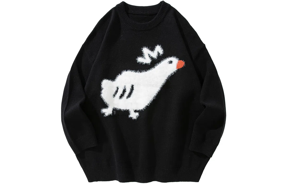 MPUX Cartoon Duck Jacquard Knit Sweater