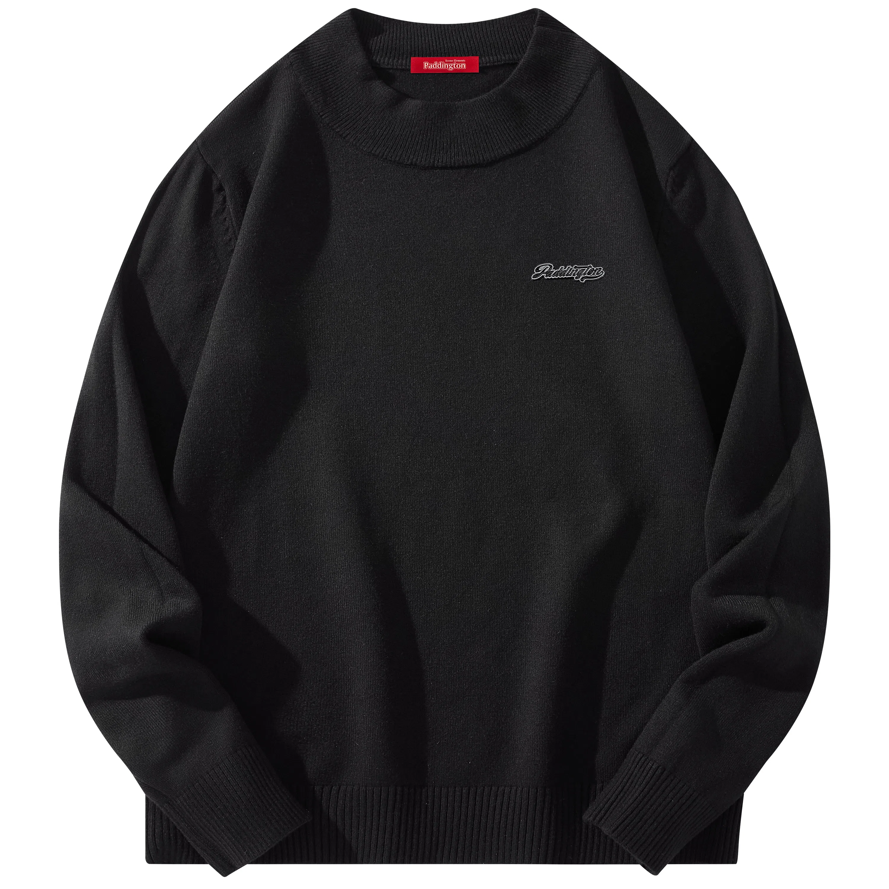 帕丁顿熊 可拆卸小熊胸针纯色打底休闲宽松针织衫 男女同款