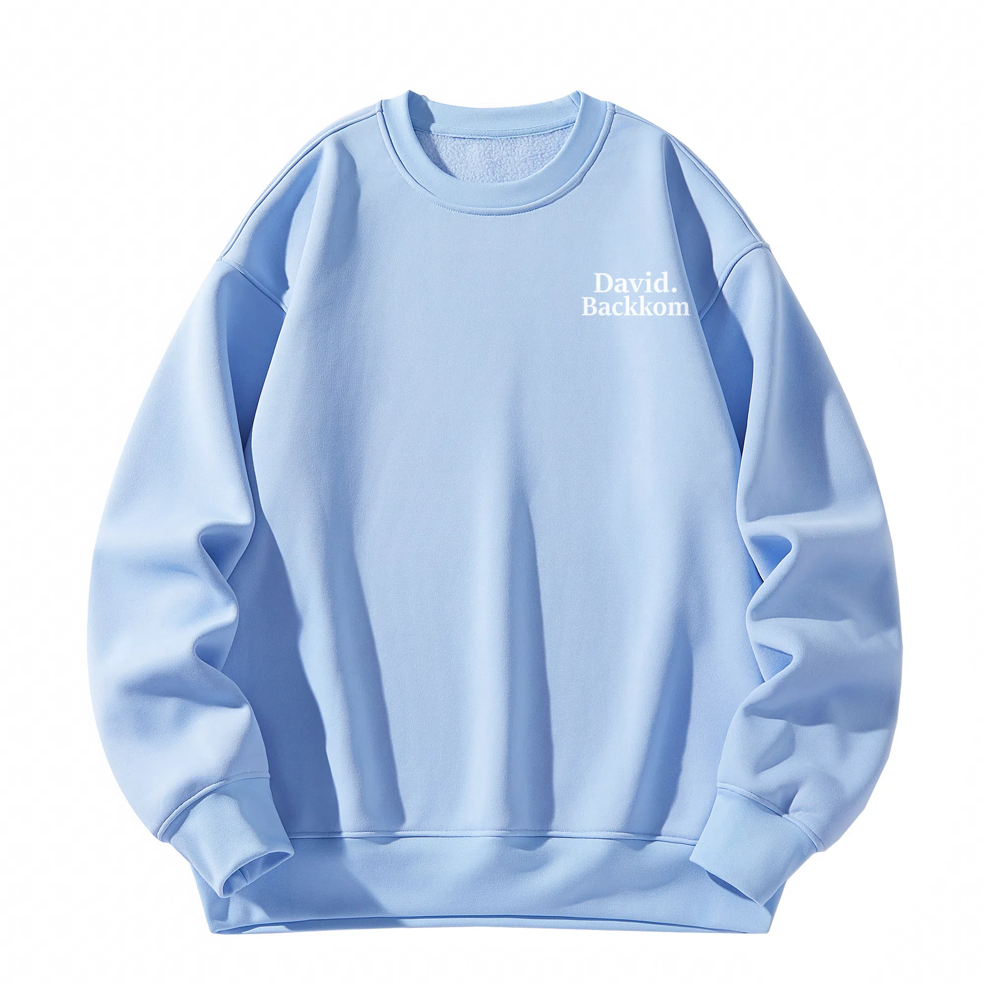 大卫贝肯 美式复古简约宽松休闲圆领长袖卫衣 男女同款 西瓜粉