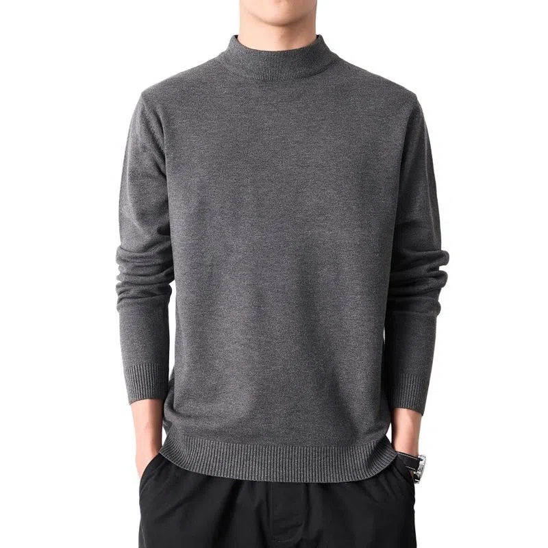 【dme】 基础款时尚百搭针织打底衫纯色高级感宽松半高领毛衣 男款
