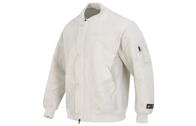 adidas Reflective Print Fleece Jacket White