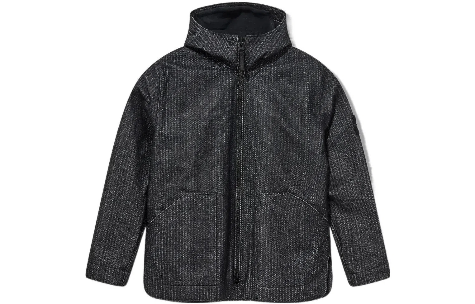 Stone Island White Label Reflective Hooded Jacket Black