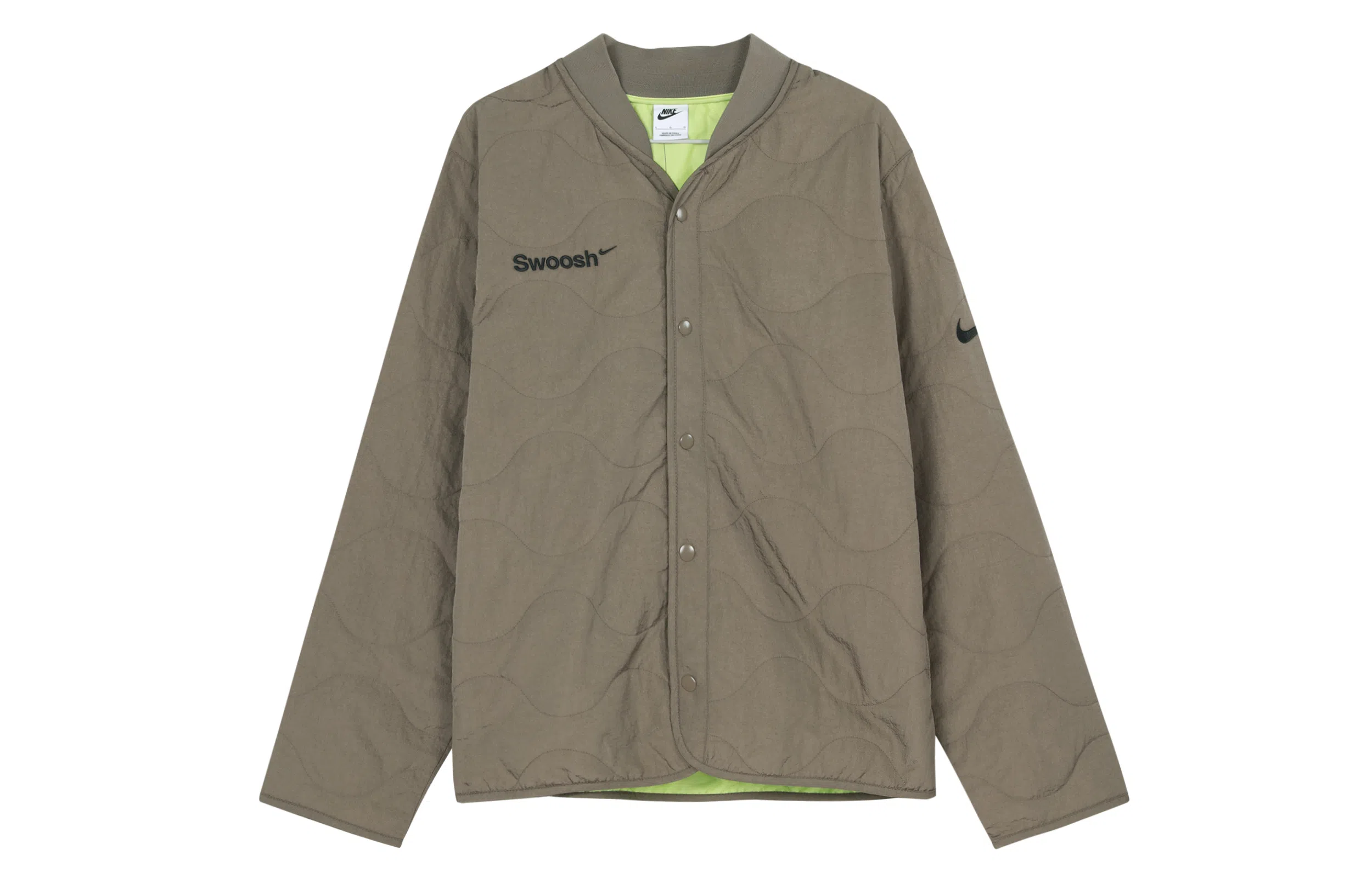 Nike Logo Baseball Jacket Brown