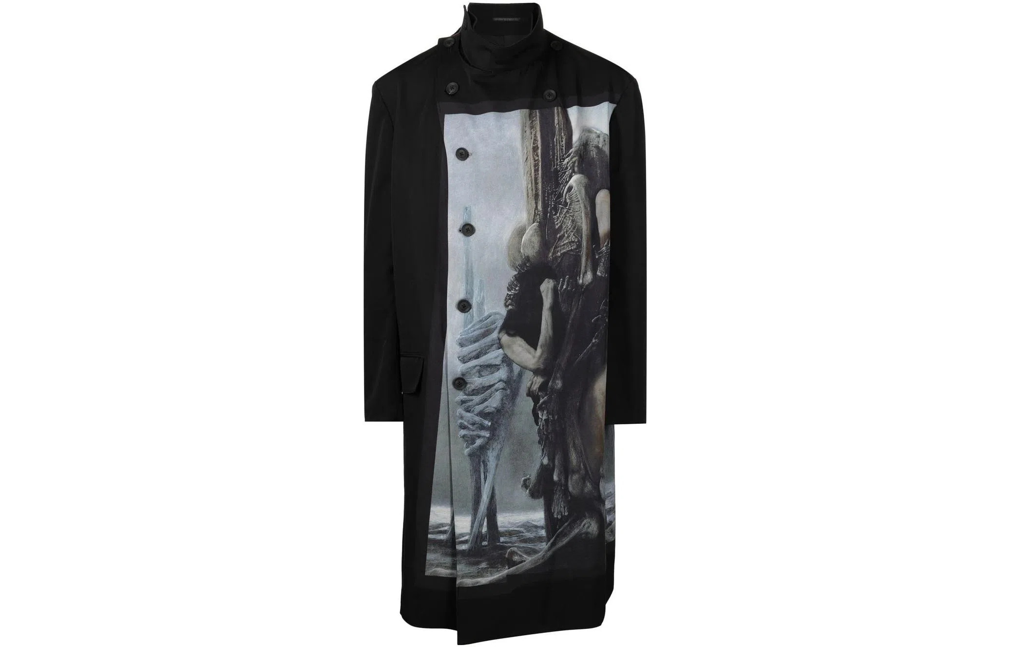 Yohji Yamamoto FW22 Asymmetric Long Jacket Black