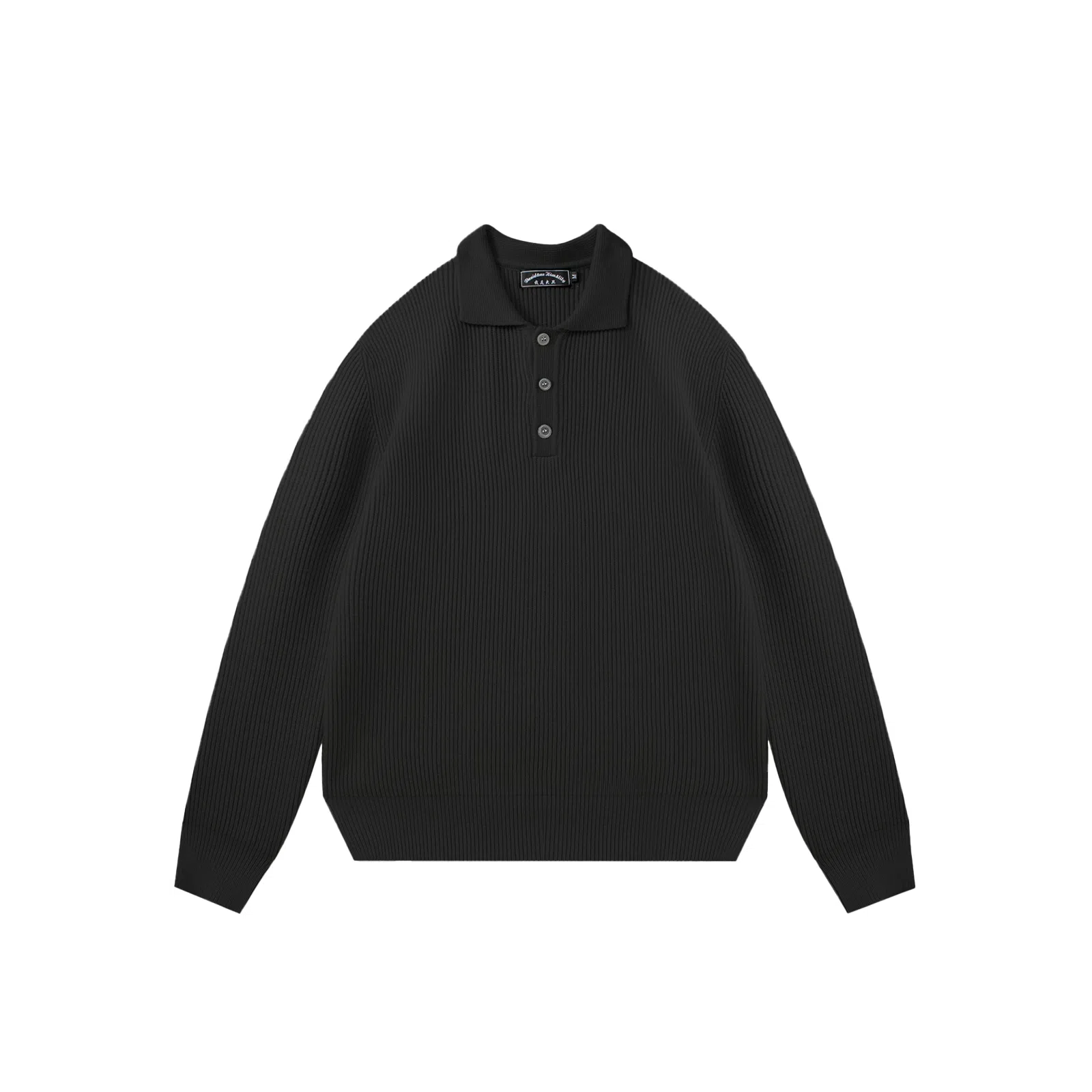 我是大卫 韩版气质纯色慵懒风翻领重磅高级日系针织衫 男女同款