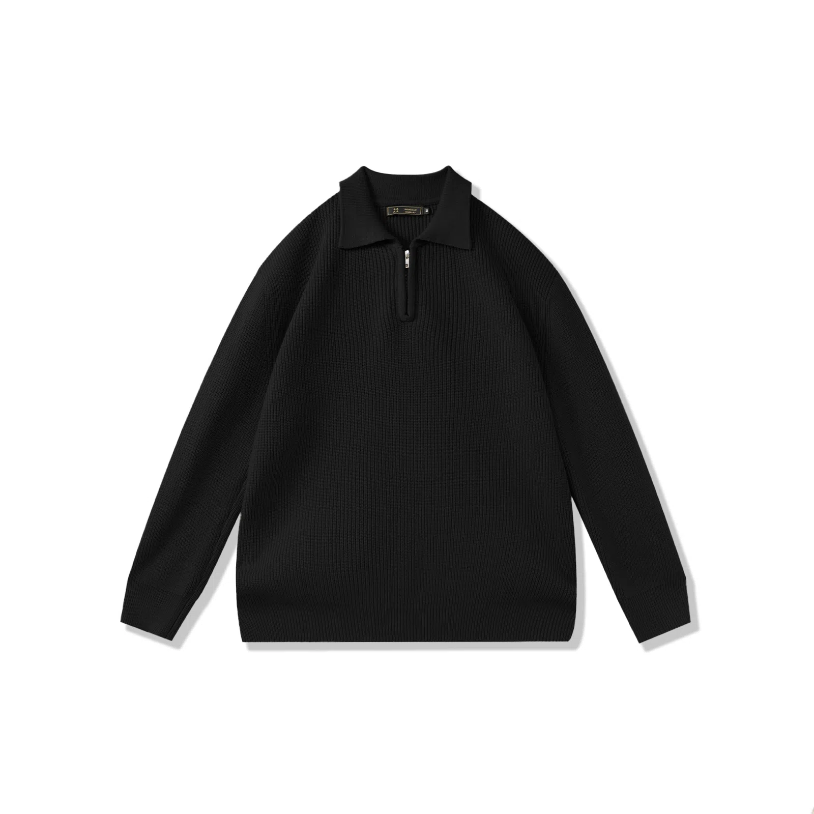 我是大卫 港风复古小众半拉链翻领设计感宽松套头针织衫 男女同款