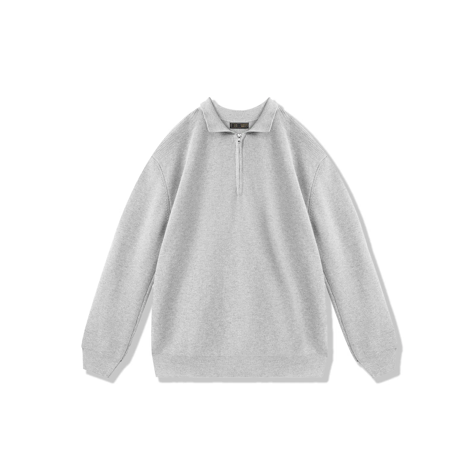 我是大卫 韩系高级感半拉链休闲百搭翻领长袖针织衫 男女同款