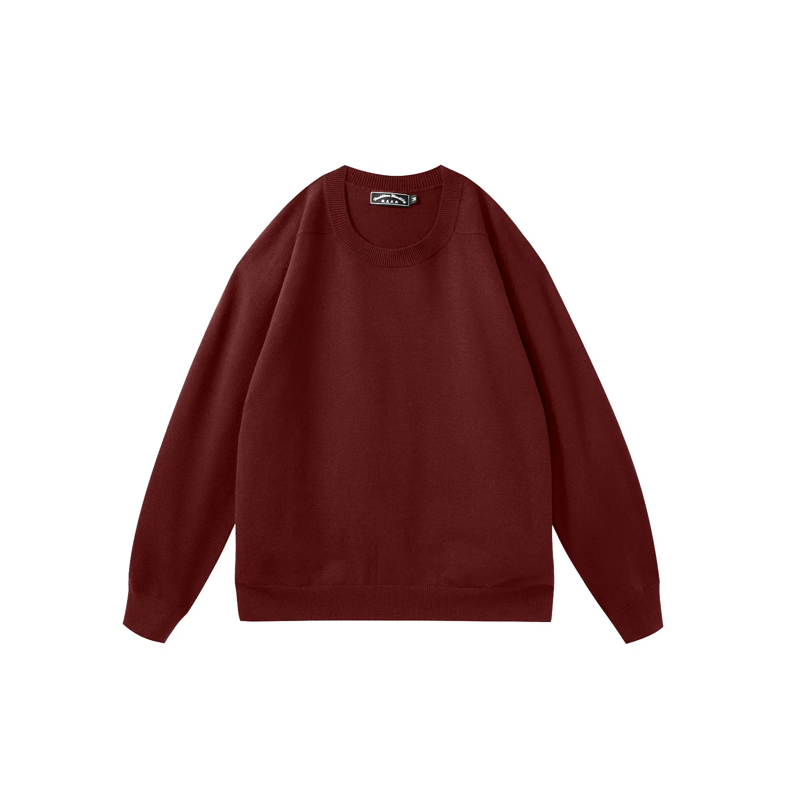 我是大卫 美式时尚高级感宽松圆领慵懒风休闲打底针织衫 男女同款