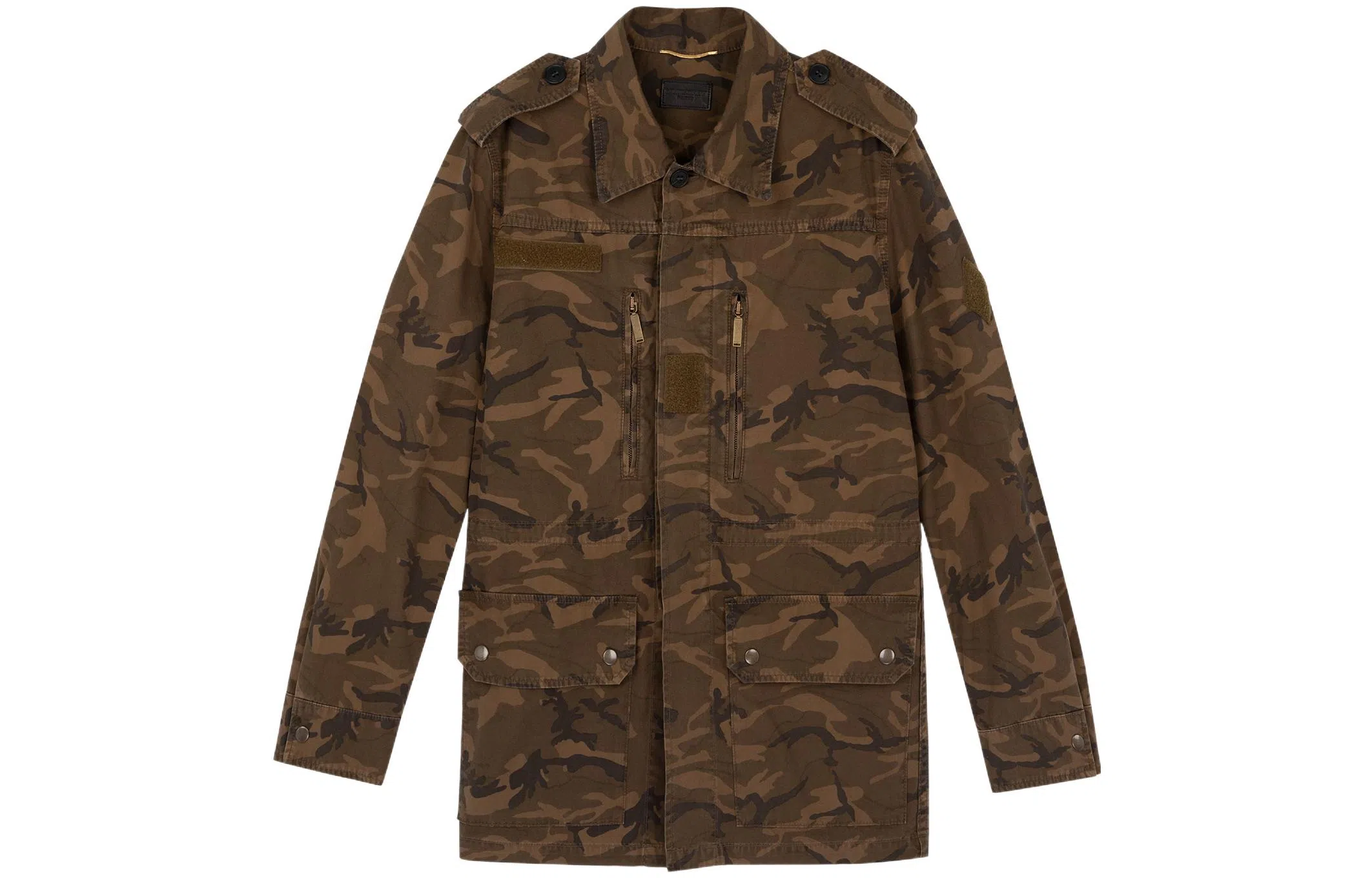 Saint Laurent Camouflage Jacket Brown