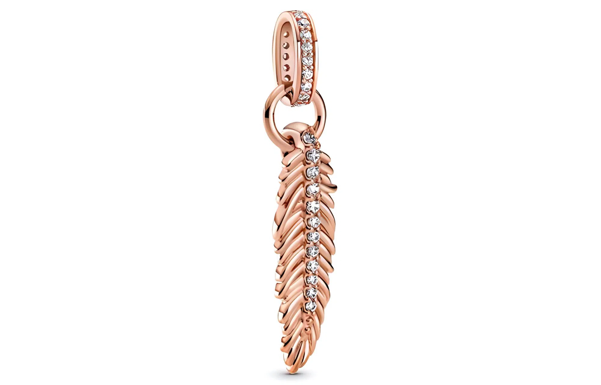Pandora Rose Feather Charm Gold
