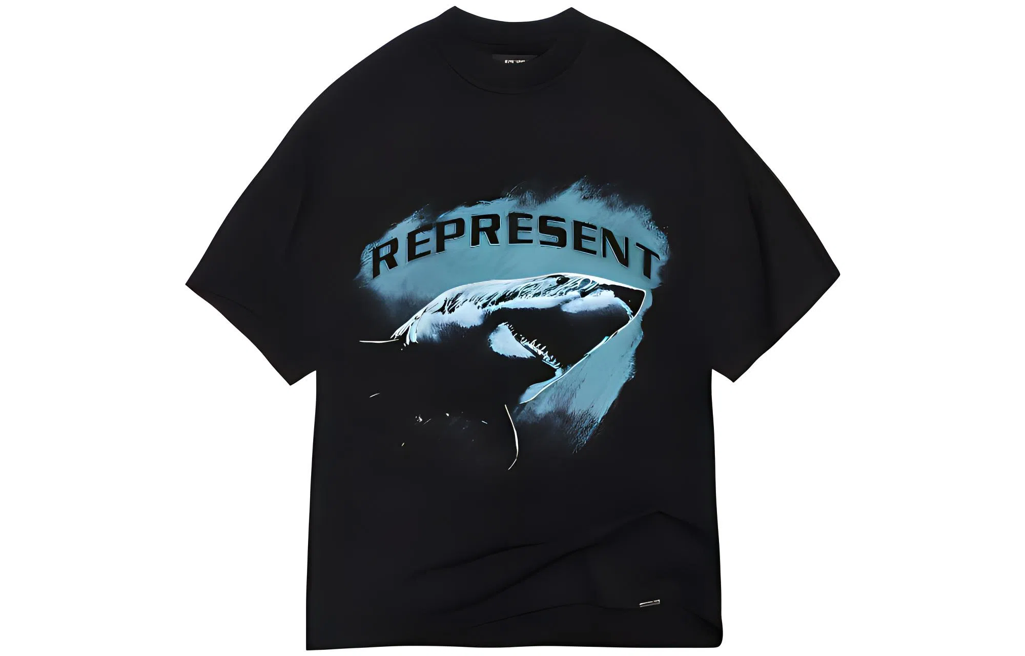 REPRESENT Shark Logo Crewneck T-Shirt Black