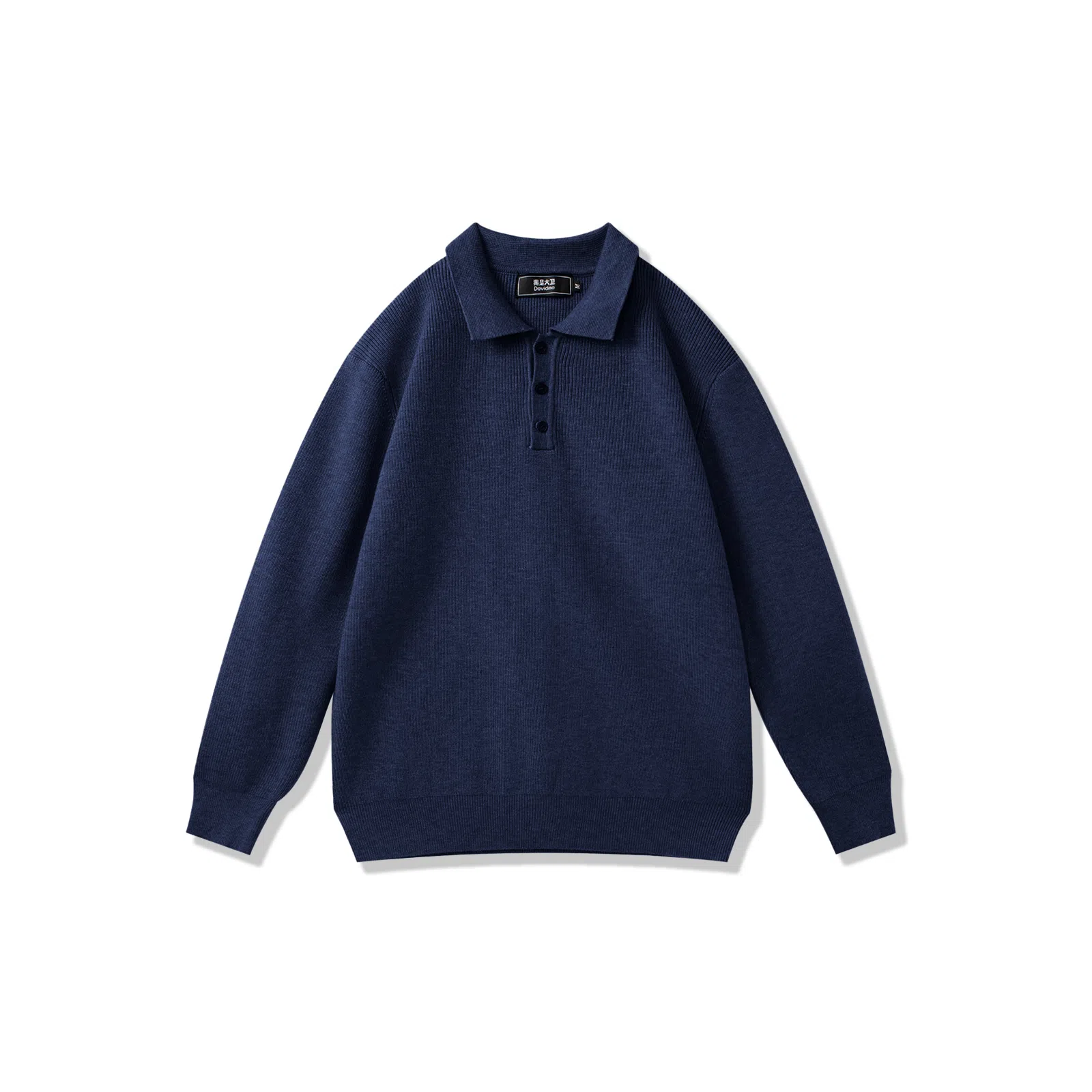 我是大卫 韩版时尚小众设计感纯色简约百搭宽松长袖针织衫 男女同款