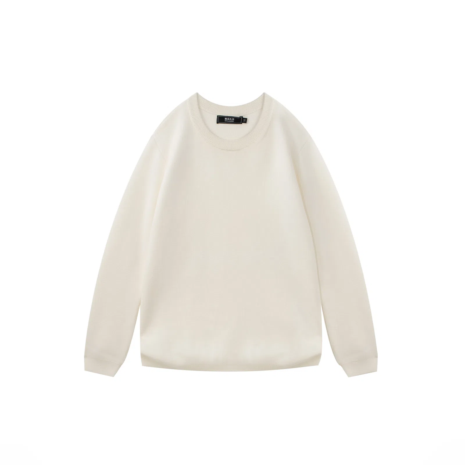 我是大卫 港风宽松慵懒风圆领纯色韩版打底针织衫 男女同款