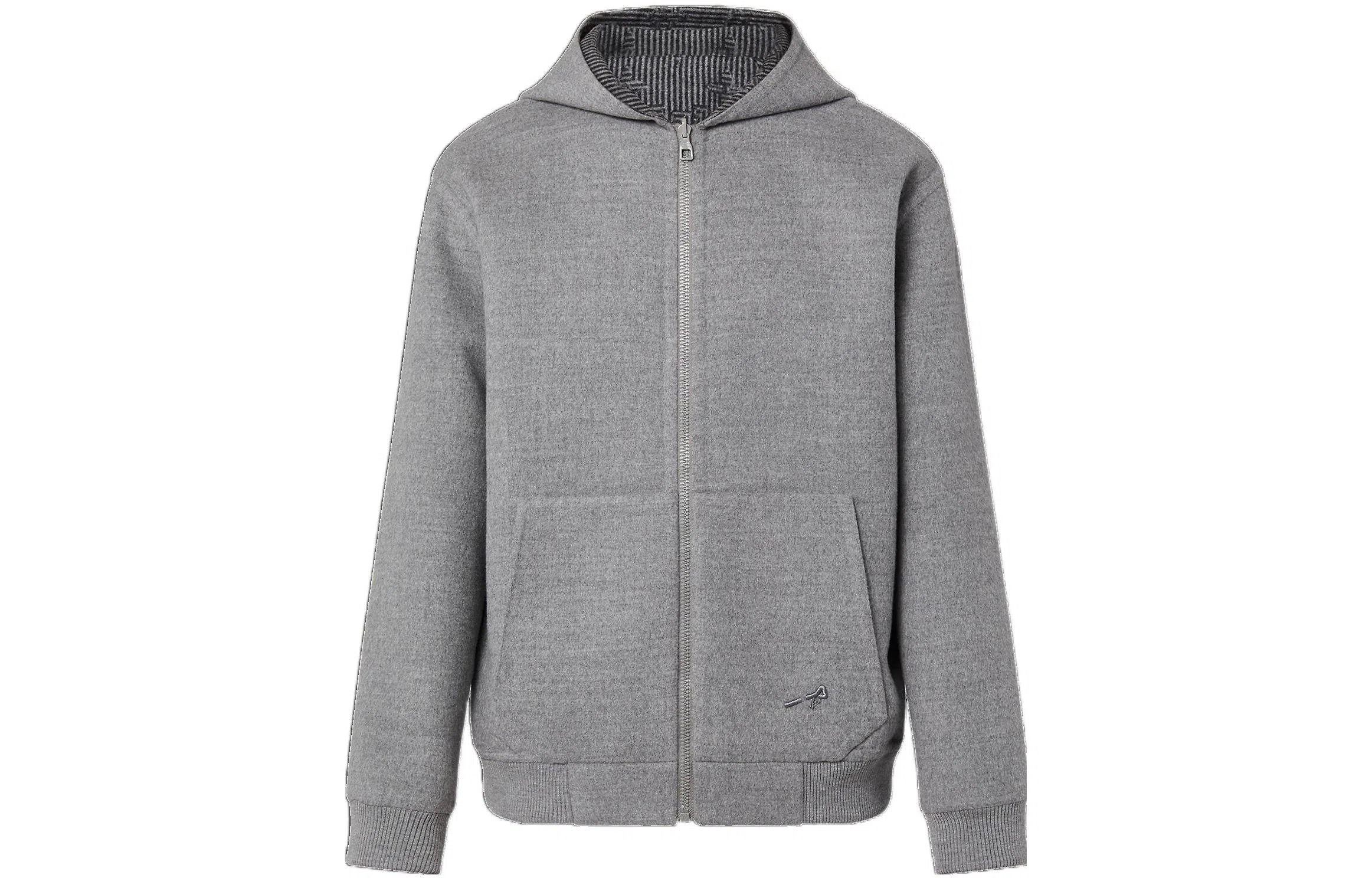 Louis Vuitton FW22 Striped Logo Hoodie Jacket Grey