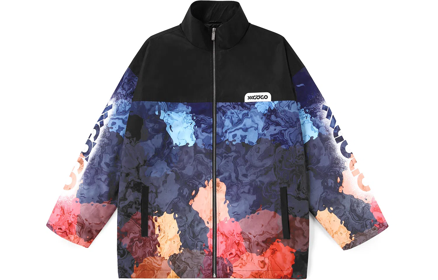 XXGOGO Abstract Print Zip Jacket