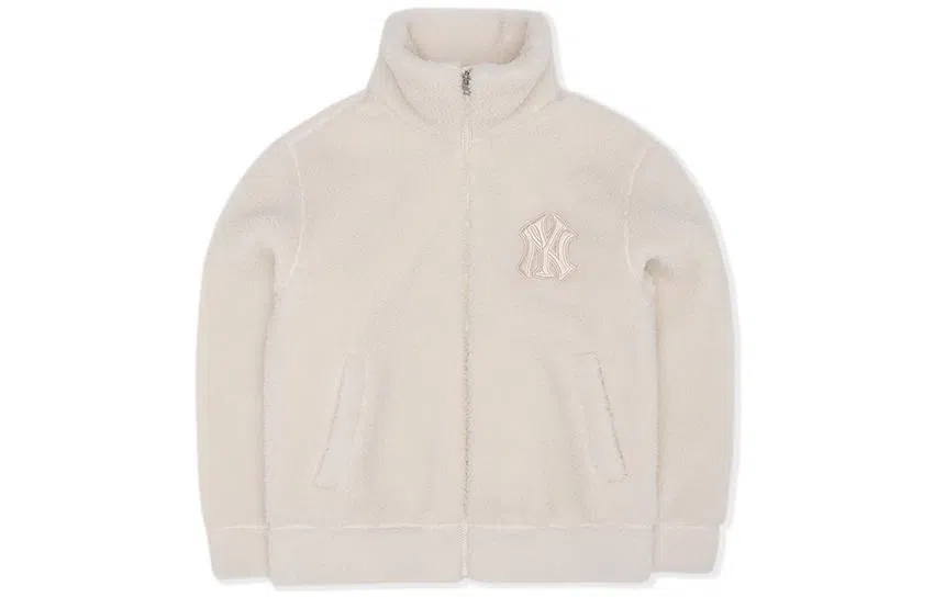 MLB Logo Embroidered Jacket Cream