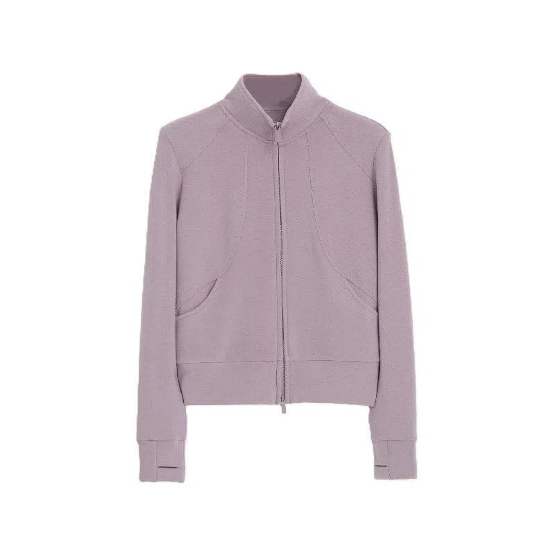 LUX ET VITA Zip-Up Breathable Sweatshirt Brown