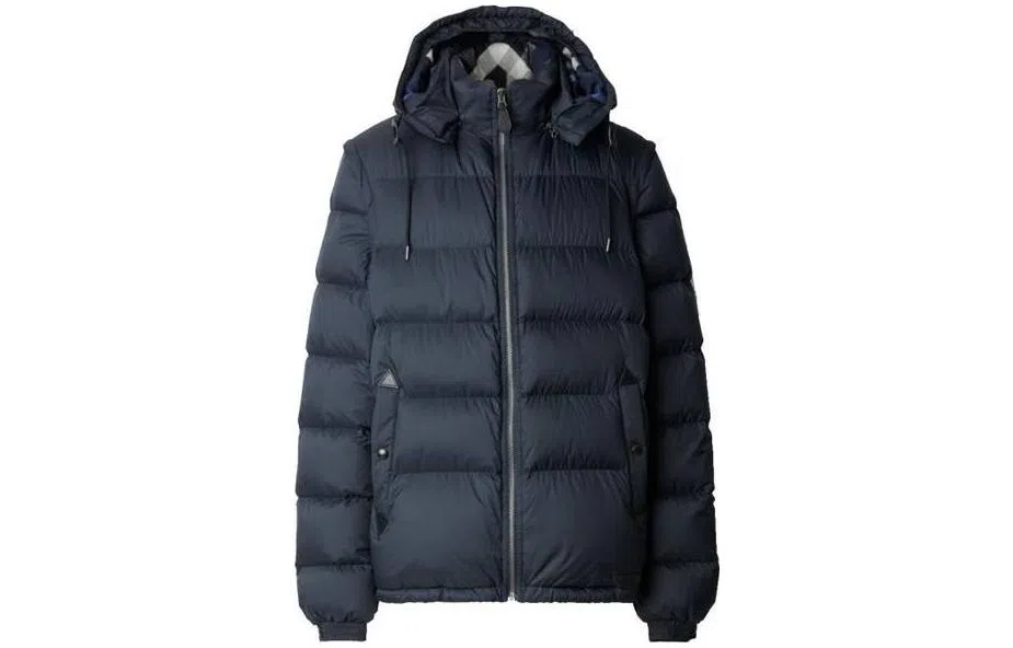 Burberry Quilted Down Hoodie Jacket Navy