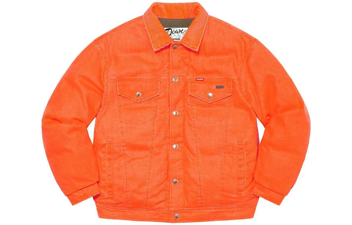 Supreme x Schott Canvas Down Trucker Jacket