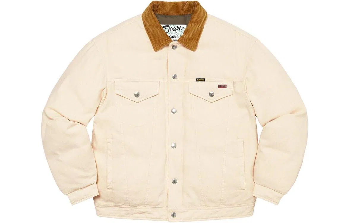 Supreme x Schott Canvas Down Trucker Jacket