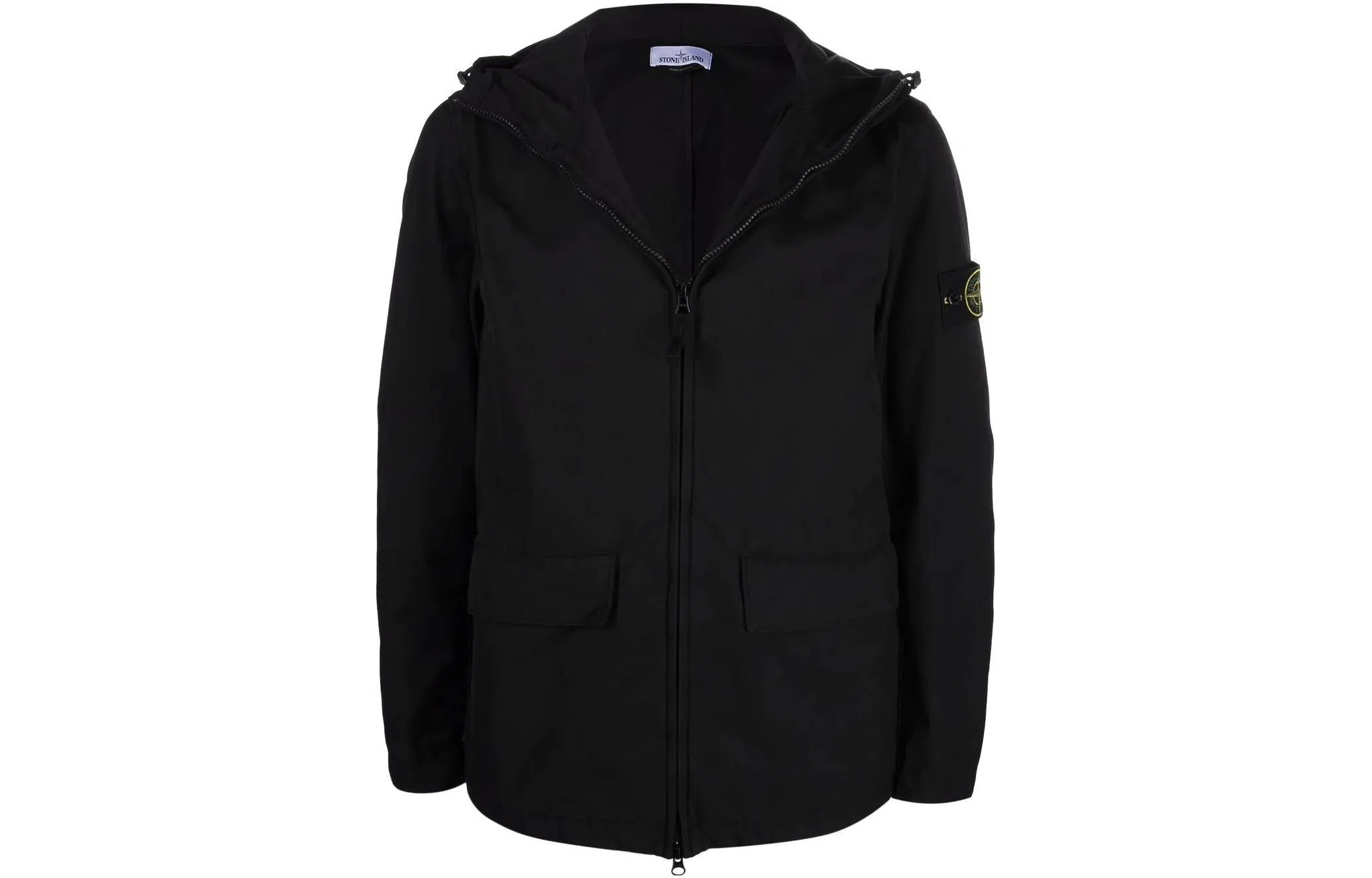 Stone Island Compass Badge Zip Hoodie Black