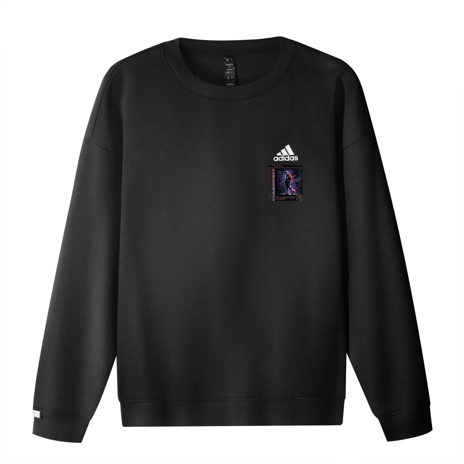 adidas Logo Print Crewneck Sweatshirt Black